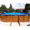 Ovalni montažni bazen GRE Wood - set (dubina 1.32m)